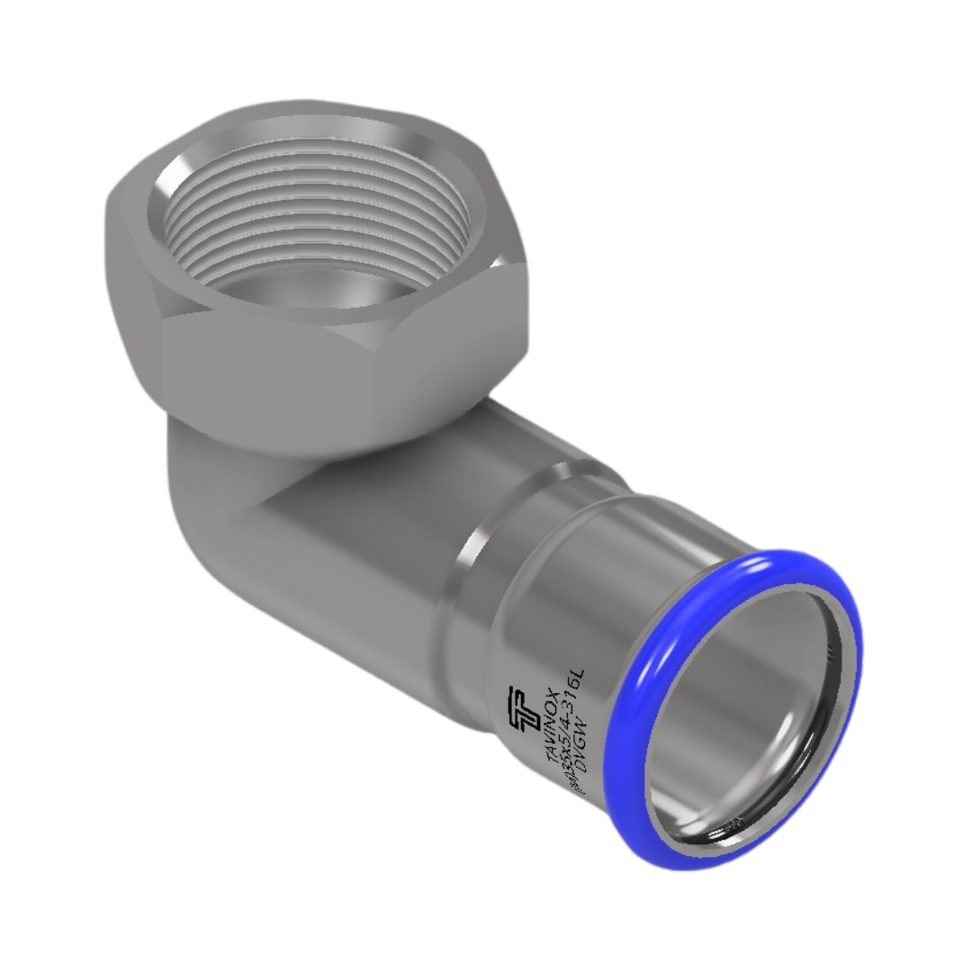 PRESS 316L Přechodové koleno 90° (FxRp) 28 mm x 1"