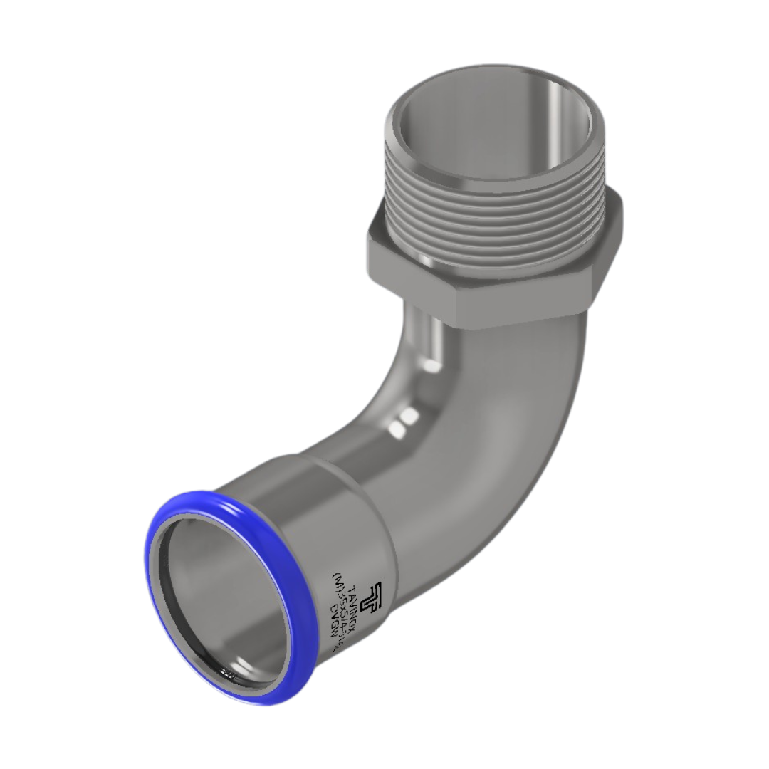 PRESS 316L Přechodový oblouk 90° (FxR) 28 mm x 1"